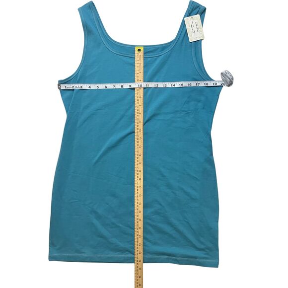 Peruvian Connection Surf Blue Tank XL Pima Cotton Long Stretch NWT - Picture 4 of 6